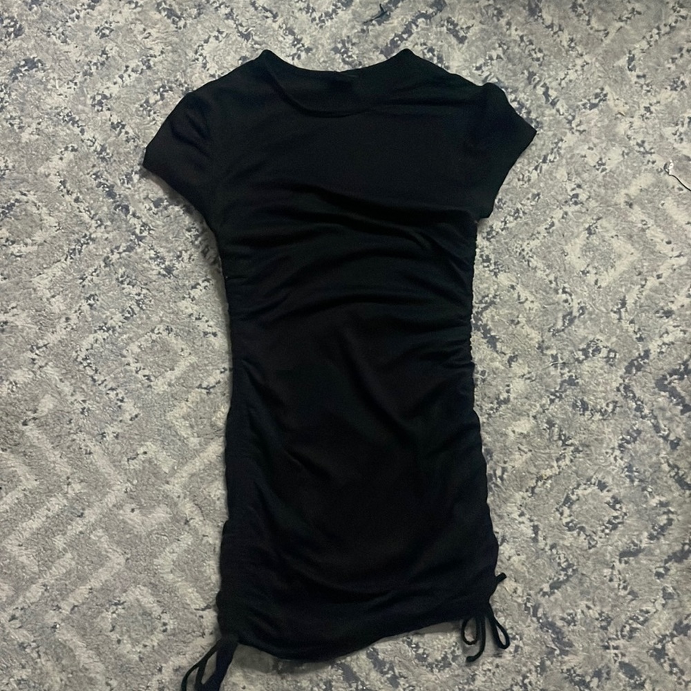 Tight black dress.